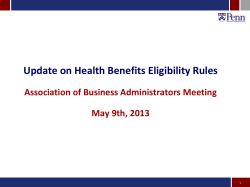Update on Health Benefits Eligibility Rules