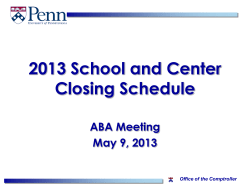 FY 2013 Closing Schedule