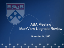 BEN Deposits and MarkView Upgrades
