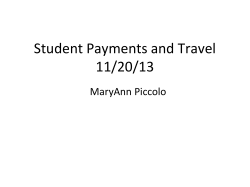 Student Payments and Travel
