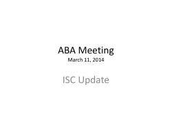 ISC Update (Tom Murphy)