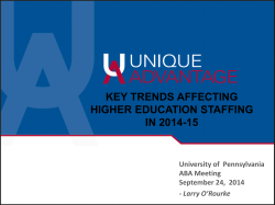 Unique Advantage - Key Trends Affecting Hiigher Education Staffing
