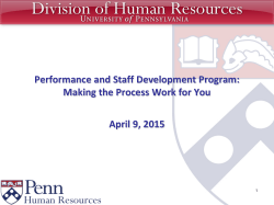 Performance and Staff Development Program