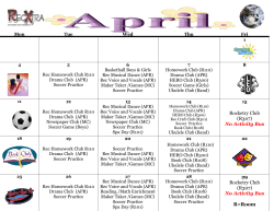 April 2016 After School Calendar