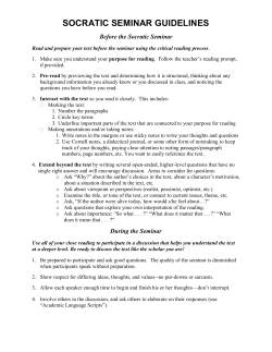 Socratic Seminar Guidelines
