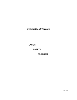 University of Toronto -- laser safety policy (regulations)