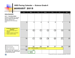 2015-2016 Science Pacing Calendar