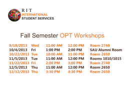 Fall Semester OPT Workshop Schedule