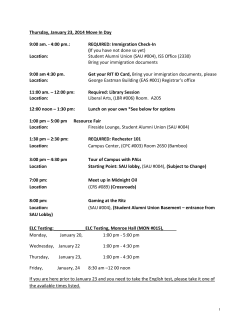 Orientation Schedule