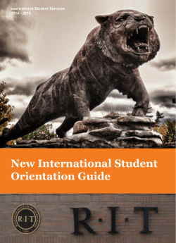 2014 New International Student Orientation Guide