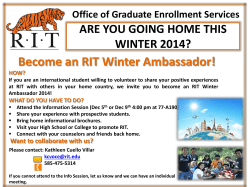 Become an RIT Winter Ambassador!