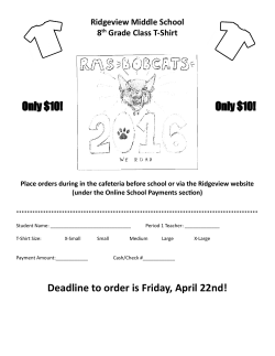 8th Grade T-shirt order form.