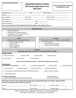 2016-17 8th Grade Registration Form