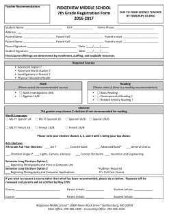 2016-17 7th Grade Registration Form