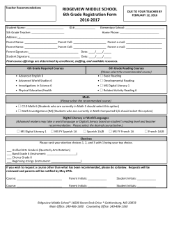 2016-17 6th Grade Registration Form