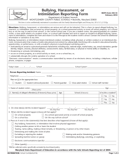 Bullying, Harassment, or Intimidation Reporting Form here