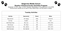 2015-16 Quarter 4 Extracurricular Activities Schedule&nbsp;