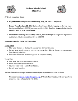 Important Dates & Information for 8th Graders
