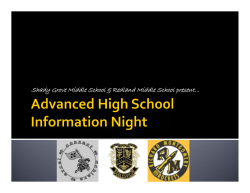 Advanced High School Information Night Presentation 2015-16