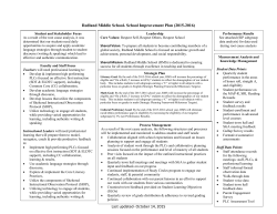 School Improvement Plan (November 2015)