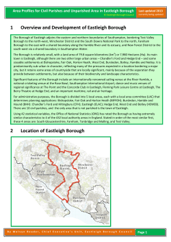 Area Profiles for Civil Parishes and Unparished Area in Eastleigh