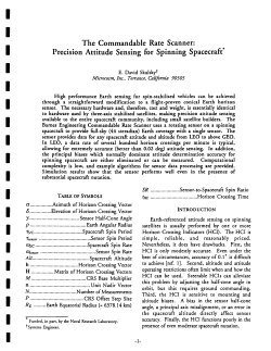 Precision Attitude Sensing for Spinning Spacecraft