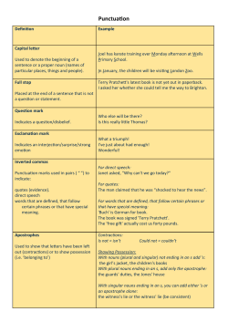 Punctuation - Strand Primary Academy