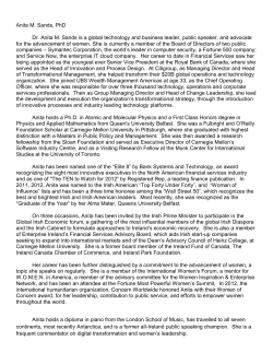 Anita M. Sands - International Women`s Forum