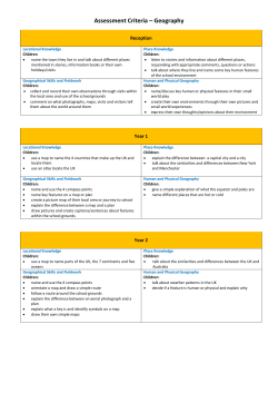 Assessment Criteria &ndash; Geography