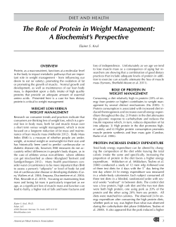 The Role of Protein in Weight Management