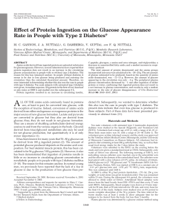 Effect of Protein Ingestion on the Glucose Appearance Rate in