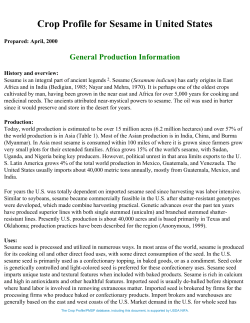 Crop Profile for Sesame in United States