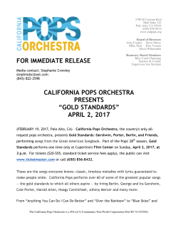 Press Release - California Pops Orchestra