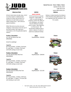 Tents / Tables / Chairs