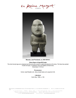 Mezcala, Late Preclassis, ca. 300-100 B.C. Stone figure of type M10