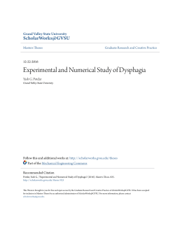 Experimental and Numerical Study of Dysphagia