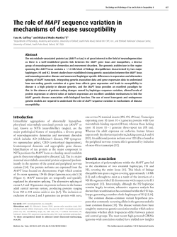 The role of MAPT sequence variation in mechanisms of disease