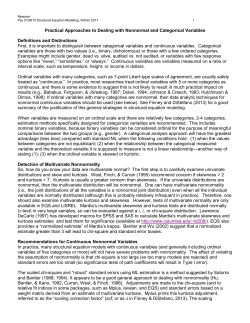 Practical Approaches to Dealing with Nonnormal and Categorical