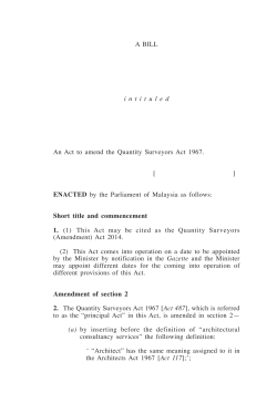 Quantity Surveyors (Amendment)
