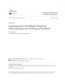 Evaluating and Controlling for Reactivity Following Supervisor