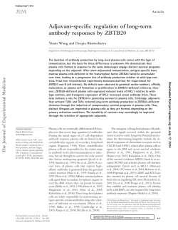 Adjuvant-specific regulation of long-term