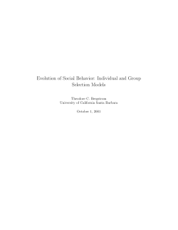 Evolution of Social Behavior: Individual and