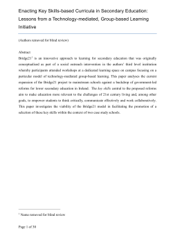Enacting Key Skills-based Curricula in Secondary