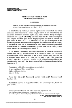 of a function algebra - American Mathematical Society