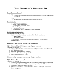 Notes: How to Read a Dichotomous Key
