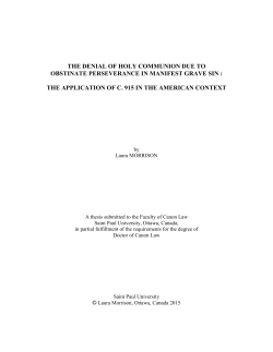 the denial of holy communion due to obstinate