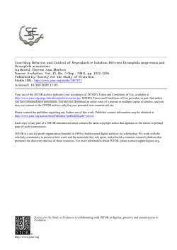 Courtship Behavior and Control of Reproductive Isolation Between