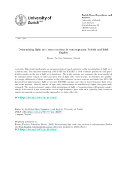 Determining light verb constructions in contemporary British and