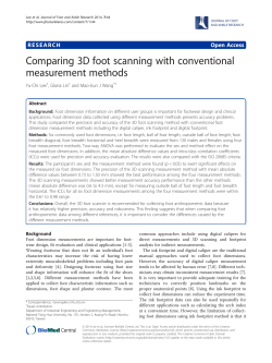 Comparing 3D foot scanning with conventional measurement methods