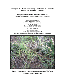 2007Ecology of the Desert Massasauga Rattlesnake in